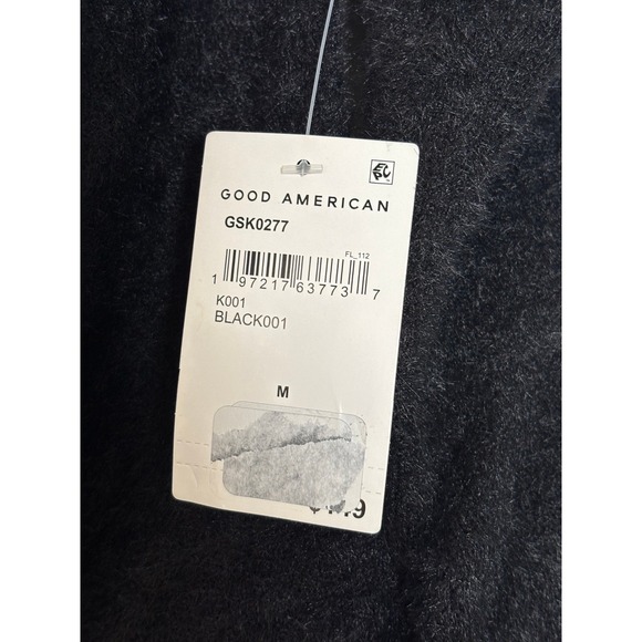 NWT Good American Off the Shoulder Sweater knit Black Size Medium - Picture 3 of 6